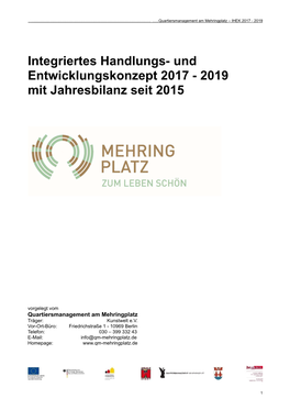 Und Entwicklungskonzept Mehringplatz 2017 Bis 2019