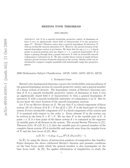 Bertini Type Theorems 3