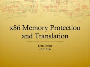 X86 Memory Protection and Translation