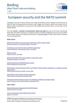 European Security and the NATO Summit