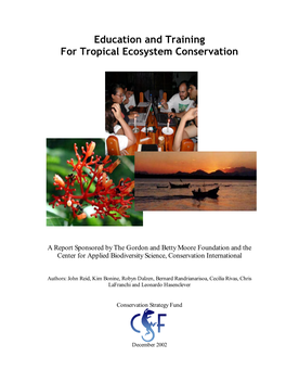 Education and Training for Tropical Ecosystem Conservation