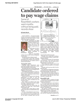 Candidate Ordered to Pay Wage Claims
