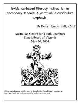 Evidence-Based Literacy Instruction in Secondary Schools: a Worthwhile Curriculum Emphasis