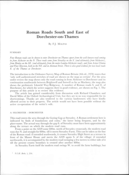 Roman Roads South and East of Dorchester-On-Thames