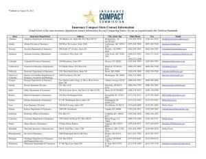 Member State Contact Information | Insurance Compact