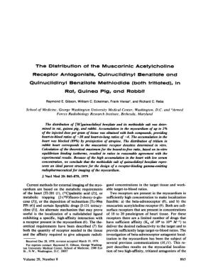 The Distribution of the Muscarinic Acetyichoiine Receptor Antagonists