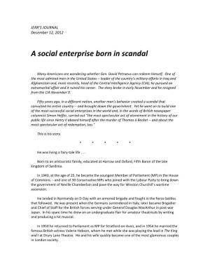 A Social Enterprise Born in Scandal
