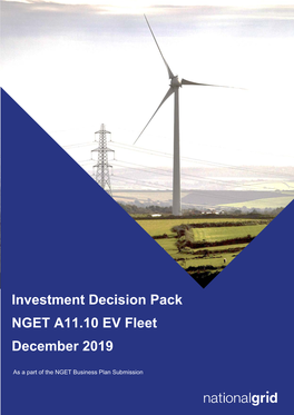 Investment Decision Pack NGET A11.10 EV Fleet December 2019