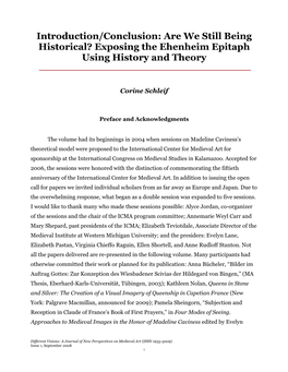 Are We Still Being Historical? Exposing the Ehenheim Epitaph Using History and Theory