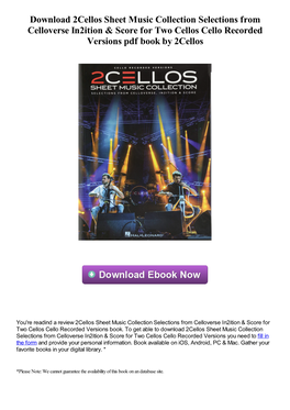 Download 2Cellos Sheet Music Collection Selections from Celloverse In2ition & Score for Two Cellos Cello Recorded Versions Pdf Book by 2Cellos