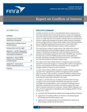 Report on Conflicts of Interest