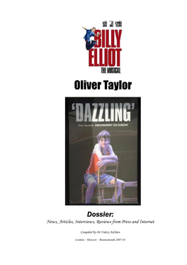 Oliver Taylor in Billy Elliot: the Dossier