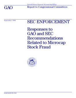 GGD-98-204 SEC Enforcement: Responses to GAO and SEC