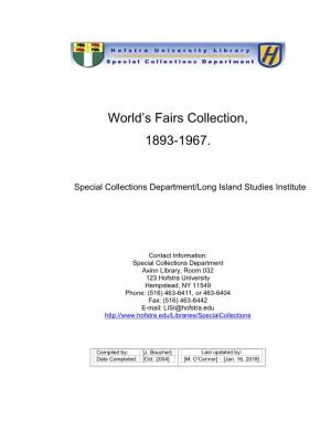 World's Fairs Collection, 1893-1965