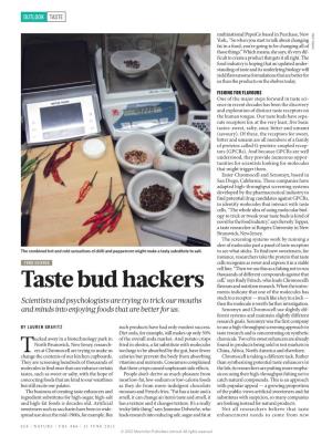 Taste Bud Hackers Flavours and Nutrition Research