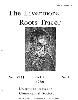 The Livermore Roots Tracer Vol VIII No 1 Fall 1988