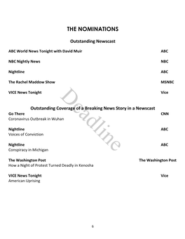 2021-42Nd News-Doc Emmy Awards Nominations Final