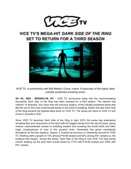 VICE TV's Mega-Hit 'Dark Side of the Ring' Set to Return for a Third Season