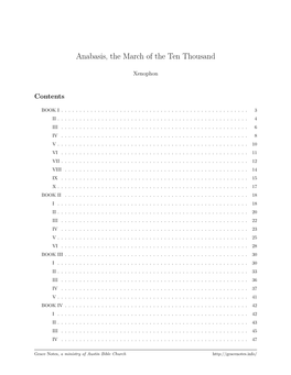 Anabasis, the March of the Ten Thousand