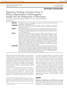 Expression Profiling of Cardiac Genes in Human Hypertrophic Cardiomyopathy