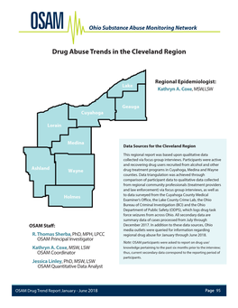 Cleveland Region OSAM Ohio Substance Abuse Monitoring Network