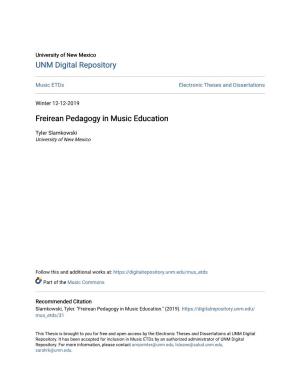 Freirean Pedagogy in Music Education