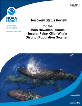 MHI Insular False Killer Whale Species Status Assessment