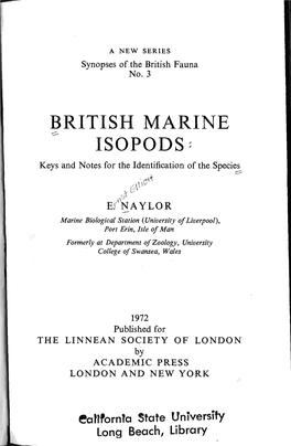 British Marine Isopods^