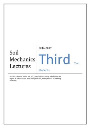 Soil Mechanics Lectures Third Year Students