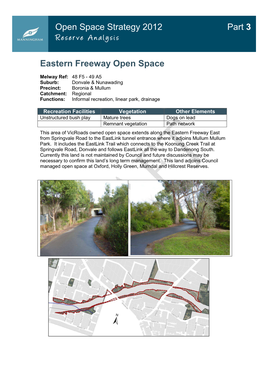 Open Space Strategy 2012 Part 3 Reserve Analysis