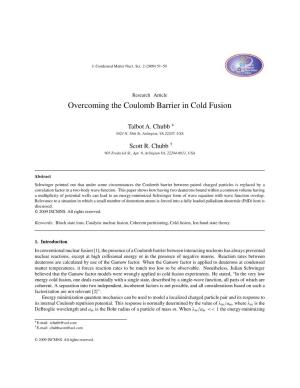 Overcoming the Coulomb Barrier in Cold Fusion