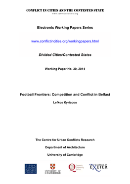 Football Frontiers: Competition and Conflict in Belfast