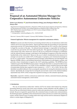 Proposal of an Automated Mission Manager for Cooperative Autonomous Underwater Vehicles