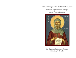 The Teachings of St. Anthony the Great