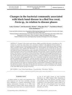 Changes in the Bacterial Community Associated with Black Band Disease in a Red Sea Coral, Favia Sp., in Relation to Disease Phases