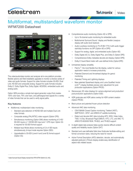 WFM7200 Multiformat Multistandard Waveform Monitor