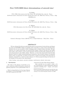 First VLTI-MIDI Direct Determinations of Asteroid Sizes∗