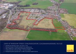 LAND at WARDLAW STREET, COALSNAUGHTON, CLACKMANNANSHIRE, FK13 6JS • Greenfield Site Extending to Approx