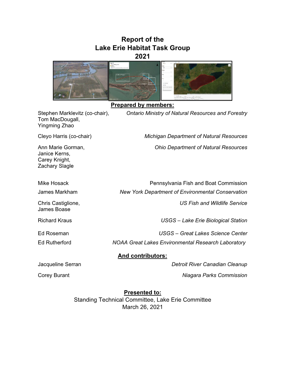 Report of the Lake Erie Habitat Task Group 2021