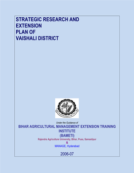Strategic Research and Extension Plan of Vaishali District