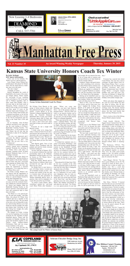 Kansas State University Honors Coach Tex Winter by Kelly Mchugh Such Insight