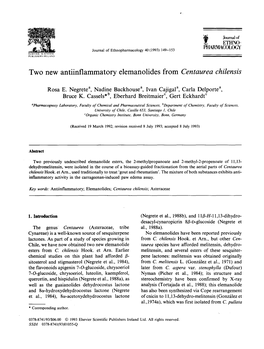 Two New Antiinflammatory Elemanolides from Centaurea Chilensis