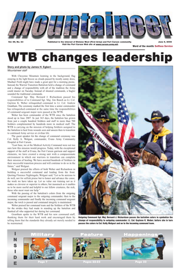 WTB Changes Leadership Story and Photo by James H