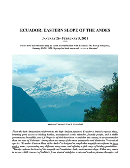 Ecuador:Eastern Slope of the Andes