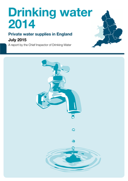 Private Water Supplies in England July 2015 a Report by the Chief Inspector of Drinking Water
