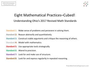 Eight Mathematical Practices–Cubed! Understanding Ohio’S 2017 Revised Math Standards