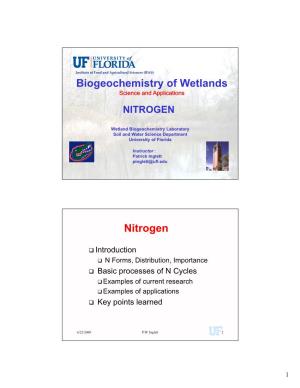 Biogeochemistry of Wetlands Nitrogen