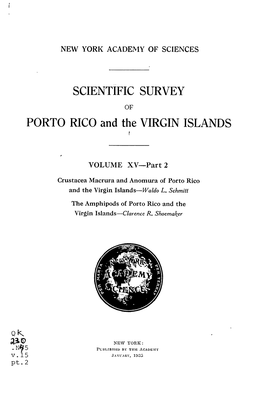 SCIENTIFIC SURVEY PORTO RICO and the VIRGIN ISLANDS