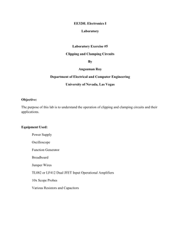 Lab #5: Clipping and Clamping Circuits