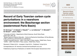 Record of Early Toarcian Carbon Cycle Perturbations